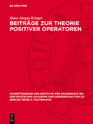 cover image of Beiträge zur Theorie positiver Operatoren